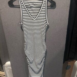 a new day Navy and White Striped Midi Dress